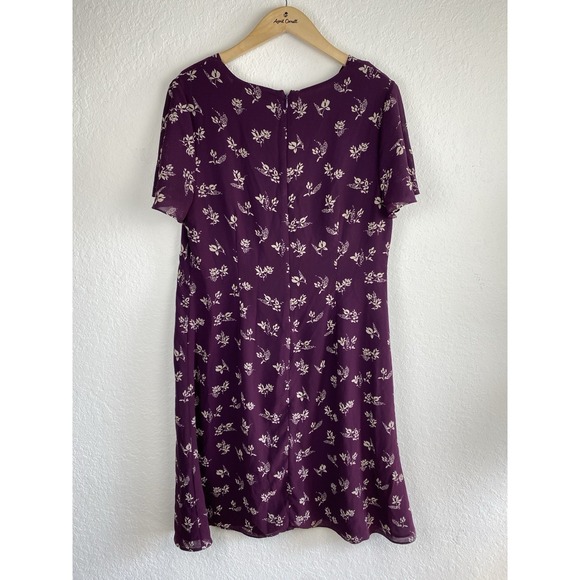 Jaclyn Smith 18 Dress Purple Floral Babydoll Short Sleeve Whimsigoth Y2k 90s - Picture 4 of 4